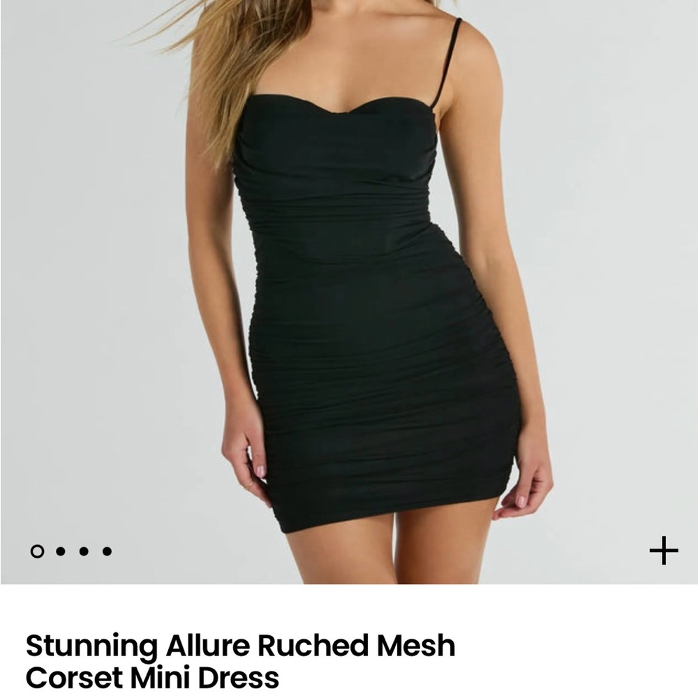Windsor sunny allure ruched mesh corset mini dresss